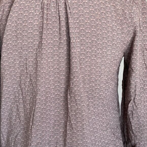 Saint Tropez Womens Blouse Sz Small Pleated Boho Bohemian Neutral Minimal Autumn - Picture 5 of 12